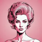 pink pompadour wig image